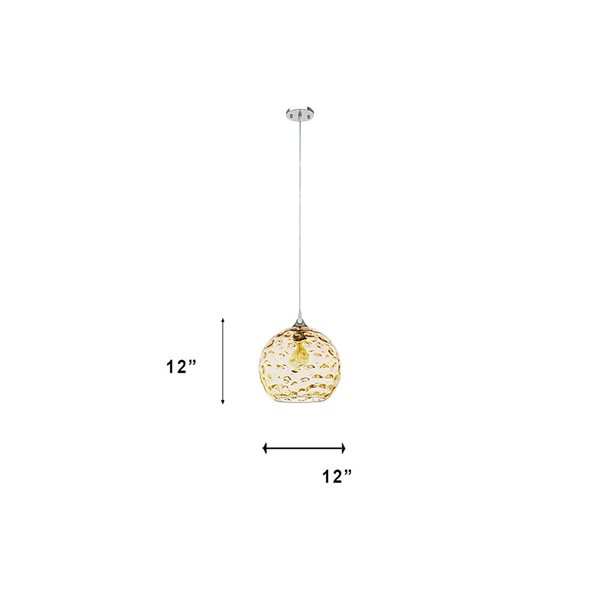 Whitfield Lighting Marsha Chrome Modern/Contemporary Textured Glass Dome LED Mini Pendant Light