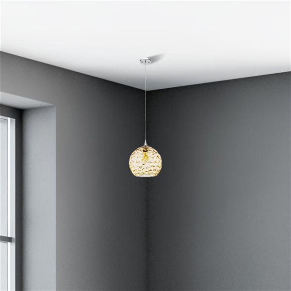 Whitfield Lighting Marsha Chrome Modern/Contemporary Textured Glass Dome LED Mini Pendant Light