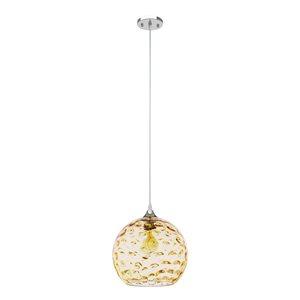 Whitfield Lighting Marsha Chrome Modern/Contemporary Textured Glass Dome LED Mini Pendant Light