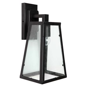 Whitfield Lighting Fia 13.58-In H Matte Black Hardwired Outdoor Wall Light