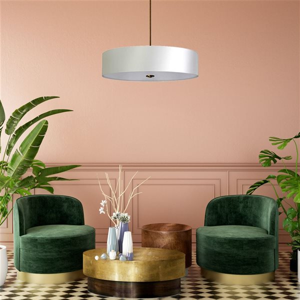 Lustre transitionnel 5 lumières or naturel Whitfield Lighting Modena