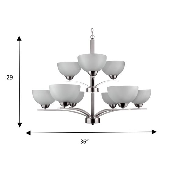 Lustre moderne à 6 lumières en acier inoxydable Whitfield Lighting Mickayla