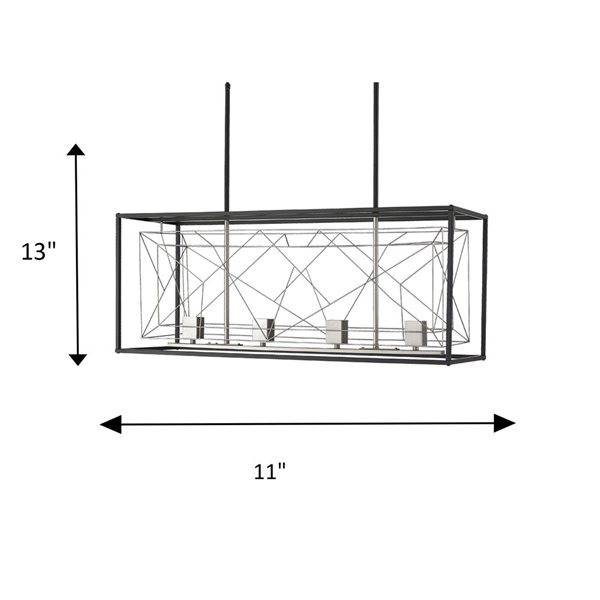 Whitfield Lighting Aaron 4-light Black/Stainless Steel Industrial Chandelier