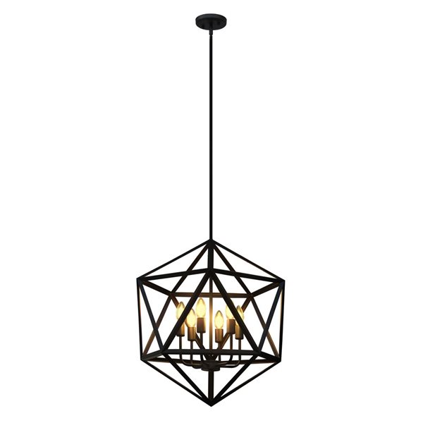 Whitfield Lighting Troy 6-light Matte Black Industrial Chandelier