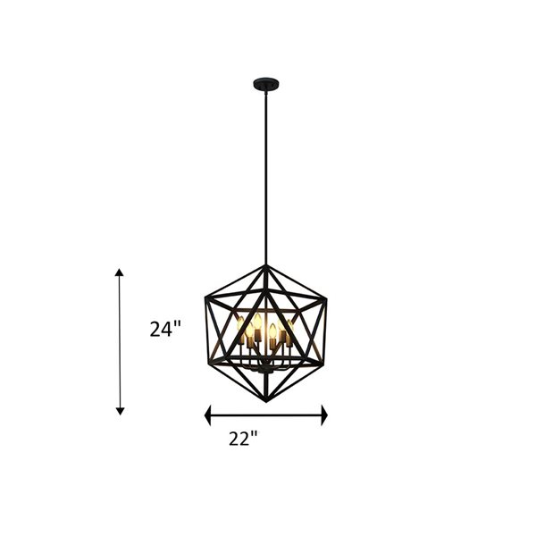 Whitfield Lighting Troy 6-light Matte Black Industrial Chandelier