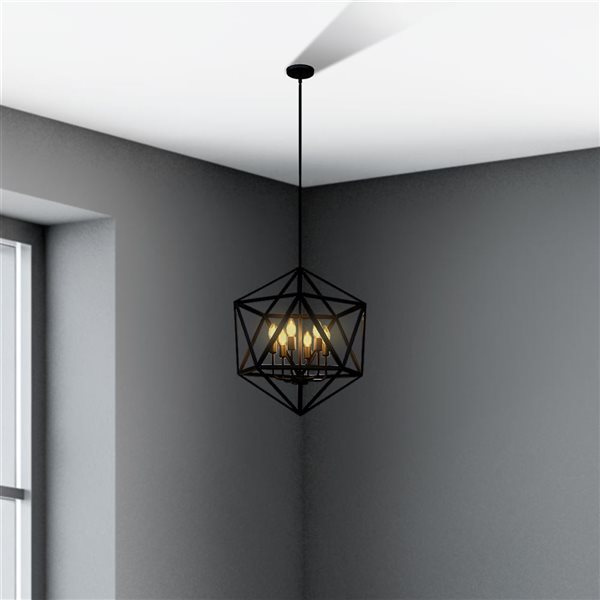 Whitfield Lighting Troy 6-light Matte Black Industrial Chandelier