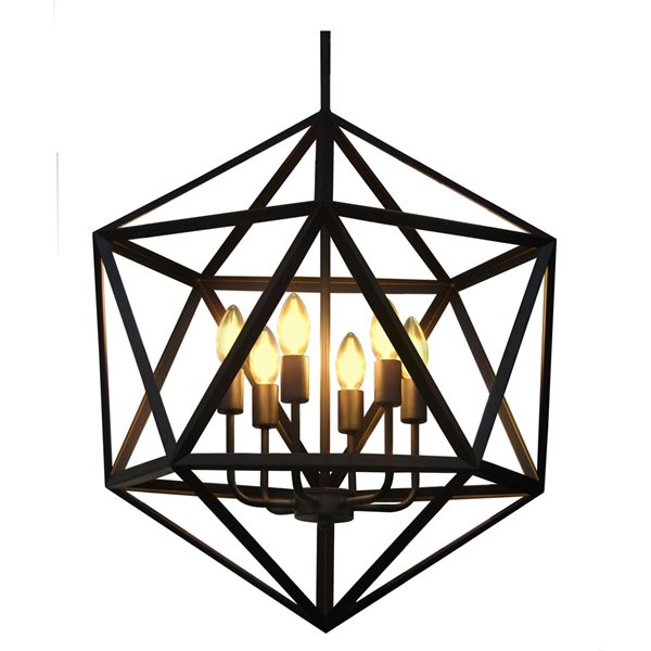 Whitfield Lighting Troy 6-light Matte Black Industrial Chandelier