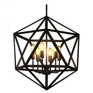 Whitfield Lighting Troy 6-light Matte Black Industrial Chandelier