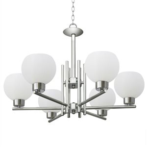 Lustre moderne à 6 lumières en chrome Whitfield Lighting Isla