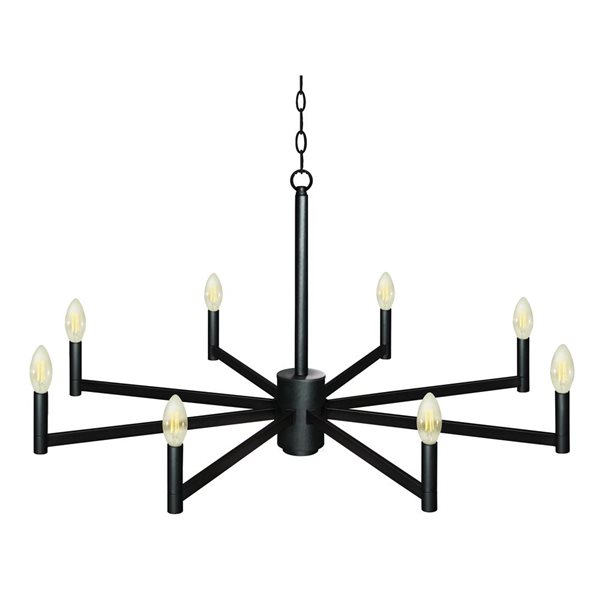 Whitfield Lighting Gwenith 8-light Black Transitional Chandelier