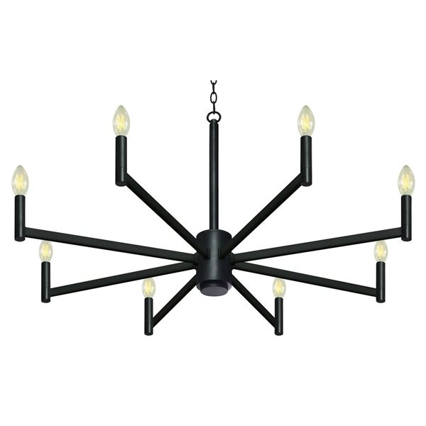 Whitfield Lighting Gwenith 8-light Black Transitional Chandelier