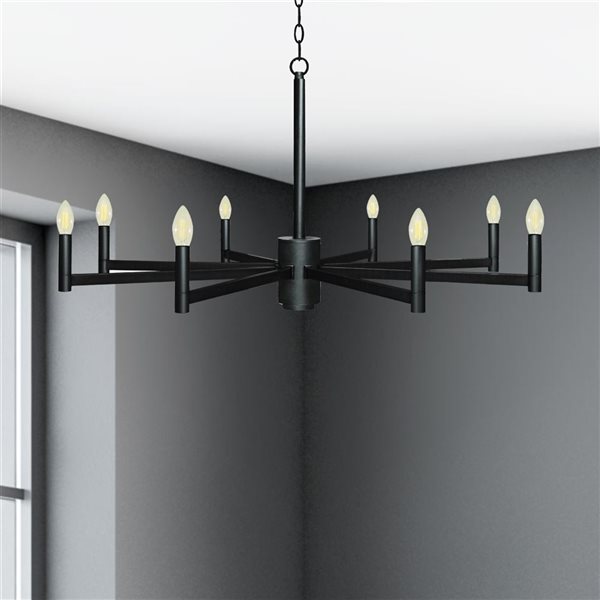 Whitfield Lighting Gwenith 8-light Black Transitional Chandelier