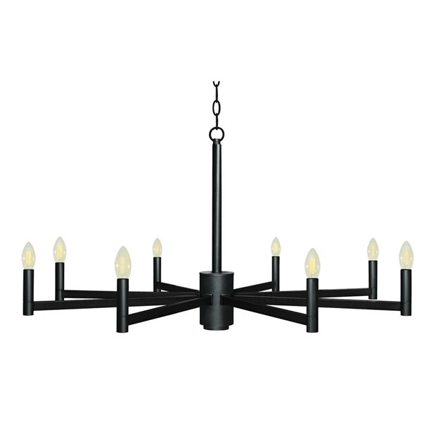 Whitfield Lighting Gwenith 8-light Black Transitional Chandelier