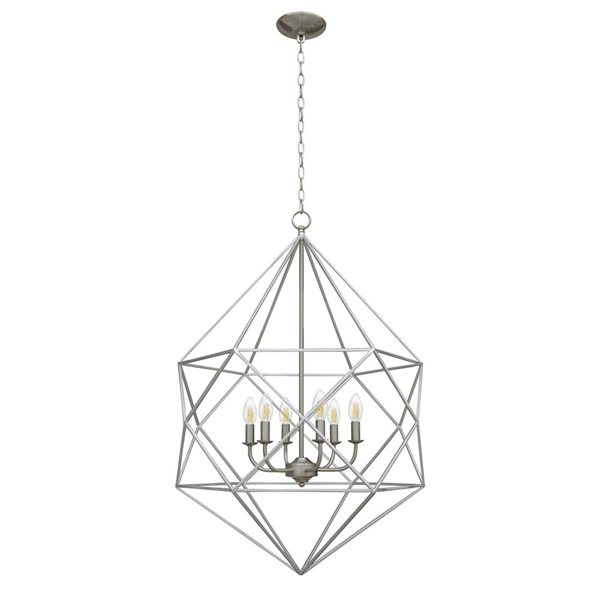 Whitfield Lighting Lana 6-light Silver/Stainless Steel Industrial Chandelier