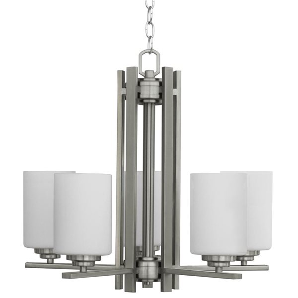 Lustre moderne à 5 lumières en acier inoxydable Whitfield Lighting Mitzy