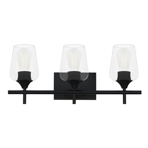 Whitfield Lighting Fauna 3-Light Black Transitional Vanity Light