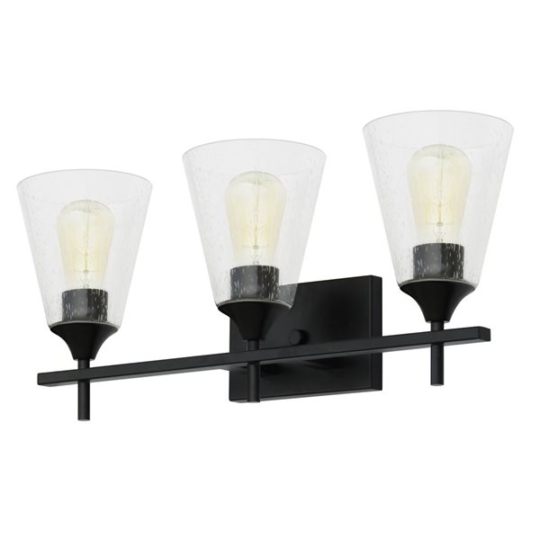 Whitfield Lighting Troy 3-Light Black Transitional Vanity Light