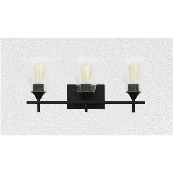 Whitfield Lighting Troy 3-Light Black Transitional Vanity Light