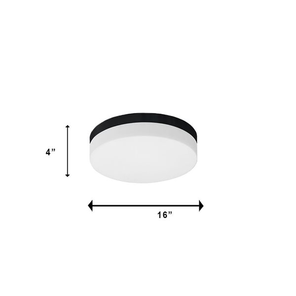 Whitfield Lighting Felix 3.8-In Black Contemporary/Modern LED Flush Mount Light