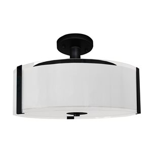 Withfield Lighting 3 Light Drum Shade Contemporary Semi Flush Mount Light