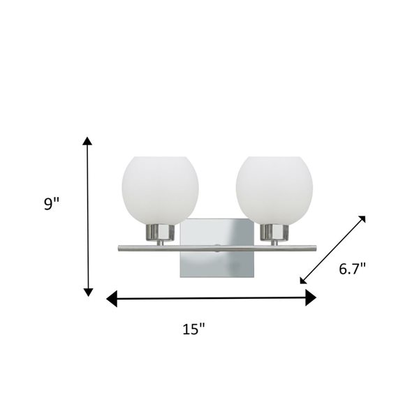 Éclairage de meuble-lavabo moderne/contemporain Stuart à 2 lumières en chrome Whitfield Lighting