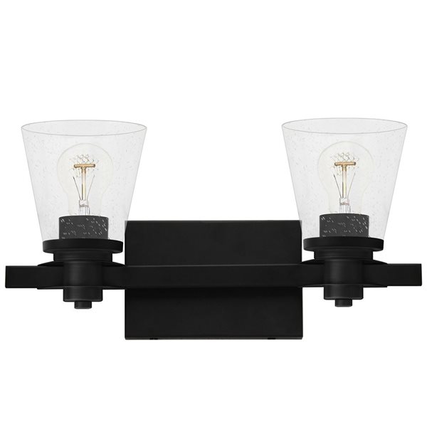 Whitfield Lighting Leora 2-Light Black Modern/Contemporary Vanity Light