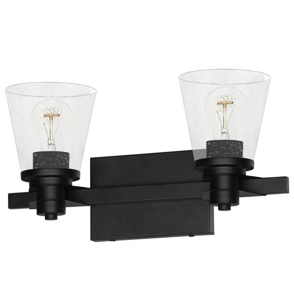 Whitfield Lighting Leora 2-Light Black Modern/Contemporary Vanity Light