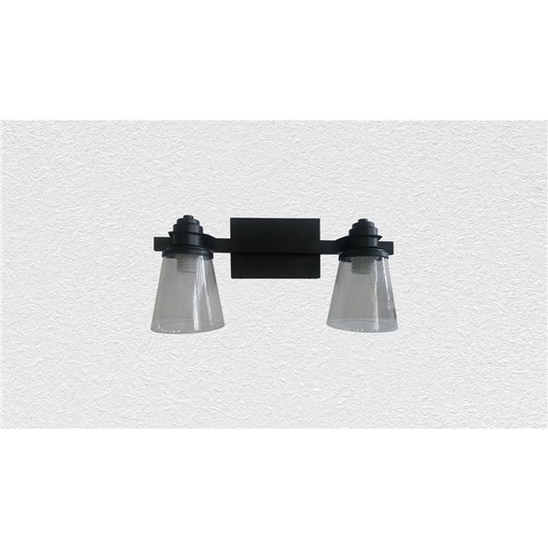 Whitfield Lighting Leora 2-Light Black Modern/Contemporary Vanity Light