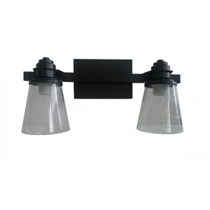 Whitfield Lighting Leora 2-Light Black Modern/Contemporary Vanity Light