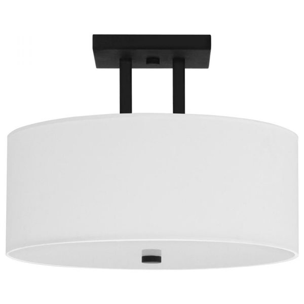 WHITFIELD LIGHTING Withfield Lighting 3 Light White Drum Shade Black