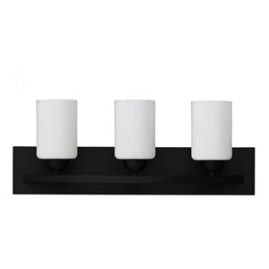 Whitfield Lighting Damara 3-Light Black Transitional Vanity Light