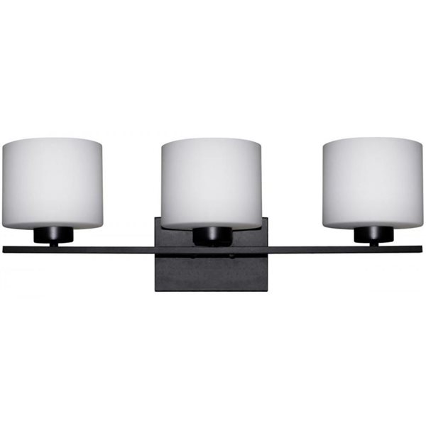 Whitfield Lighting Jaelyn 3-Light Black Transitional Vanity Light