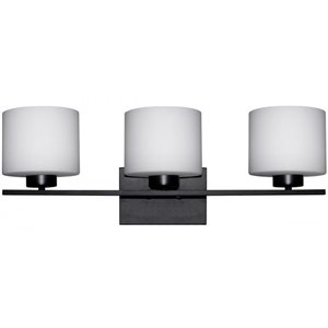 Whitfield Lighting Jaelyn 3-Light Black Transitional Vanity Light