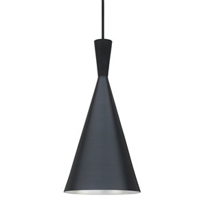Whitfield Lighting Kinto Black Industrial Cylinder LED Mini Pendant Light