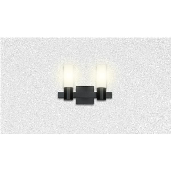 Whitfield Lighting Gwenith 2-Light Black Transitional Vanity Light