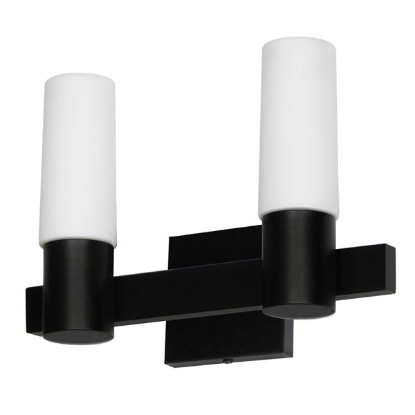 Whitfield Lighting Gwenith 2-Light Black Transitional Vanity Light