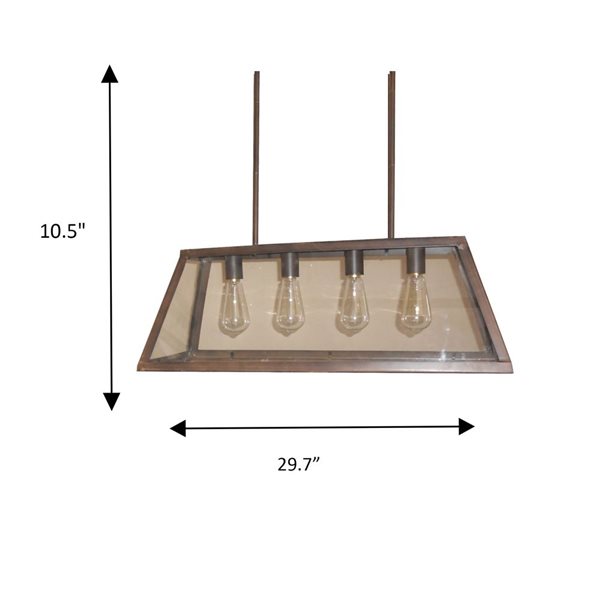 Lustre industriel à 4 lumières Moira bronze ébène de Whitfield Lighting