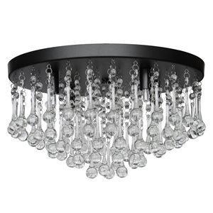 Whitfield Lighting Mindy 8.27-in Black Contemporary/Modern LED Flush Mount Light