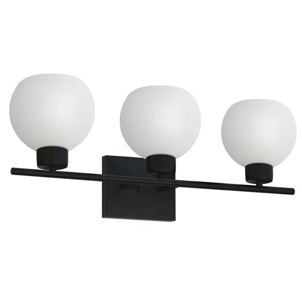 Whitfield Lighting Stuart 3Light Black Modern/Contemporary Vanity