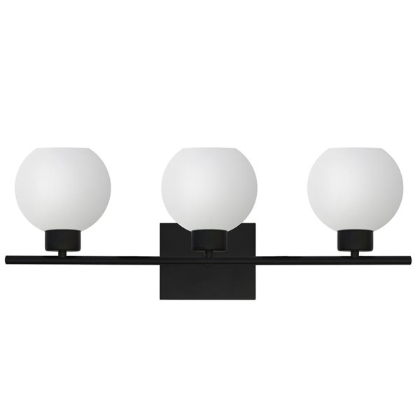 Whitfield Lighting Stuart 3-Light Black Modern/Contemporary Vanity Light