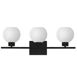 Whitfield Lighting Stuart 3-Light Black Modern/Contemporary Vanity Light