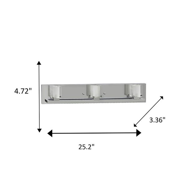 Luminaire de meuble-lavabo moderne/contemporain Coralynne à 3 lumières chromé Whitfield Lighting