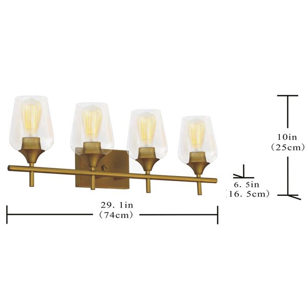 Whitfield Lighting Fauna 4-Light Gold Transitional Vanity Light