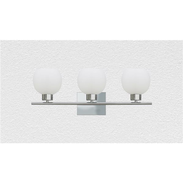 Whitfield Lighting Stuart 3-Light Chrome Modern/Contemporary Vanity Light