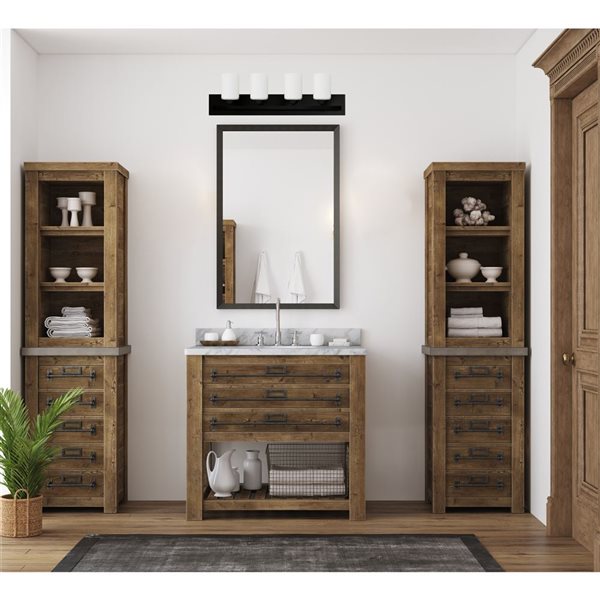 Whitfield Lighting Damara 4-Light Black Transitional Vanity Light