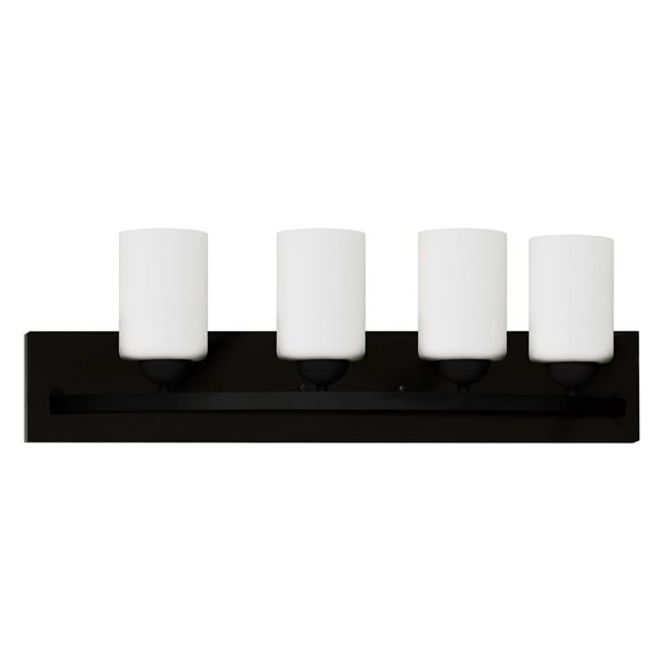 Luminaire de meuble-lavabo contemporain Damara à 4 lumières noir Whitfield Lighting