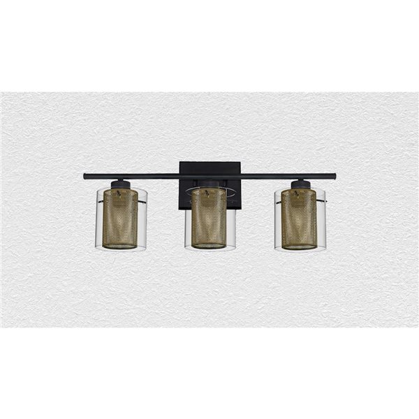 Whitfield Lighting Dianna 3Light Black Modern/Contemporary Vanity