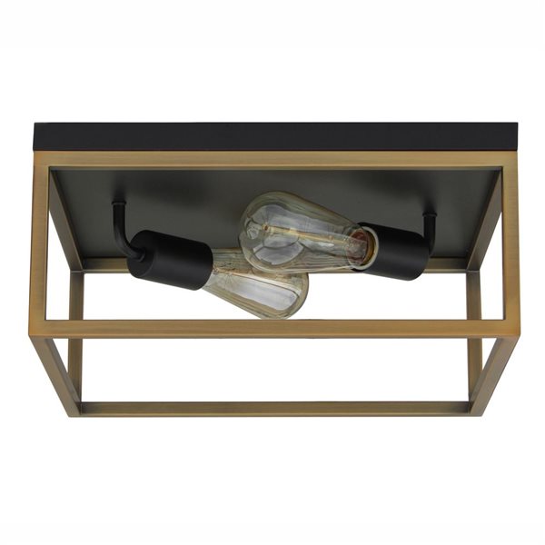 Whitfield Lighting Tracey 6-in Black/Natural Gold Contemporary/Modern LED Flush Mount Light