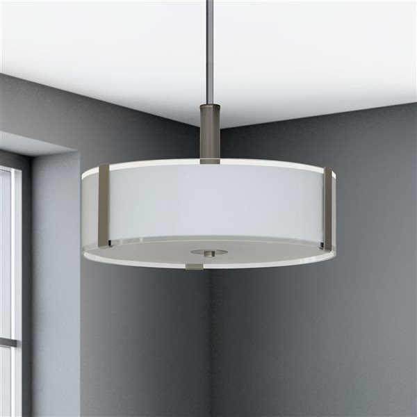 Lustre moderne/contemporain à 3 lumières Catherine en acier inoxydable de Whitfield Lighting