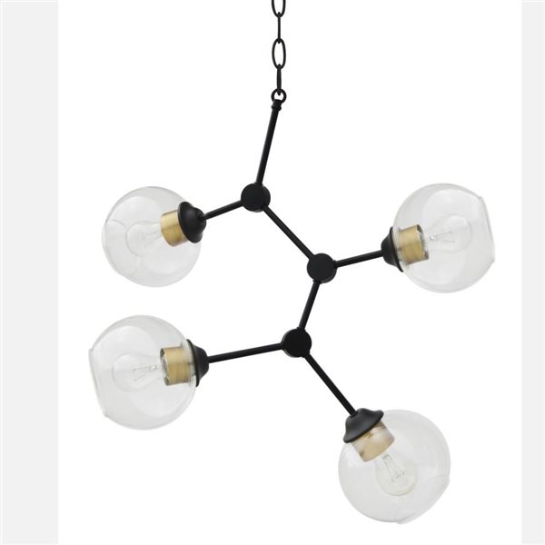 Whitfield Lighting Jane 4-Light Black/natural Gold Modern/Contemporary Chandelier